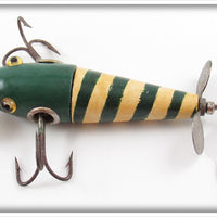 The Charmer Minnow Co Green & White Blunt Nose Charmer