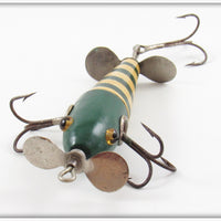 The Charmer Minnow Co Green & White Blunt Nose Charmer