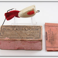 Vintage Jamison White & Red Coaxer Lure In Box
