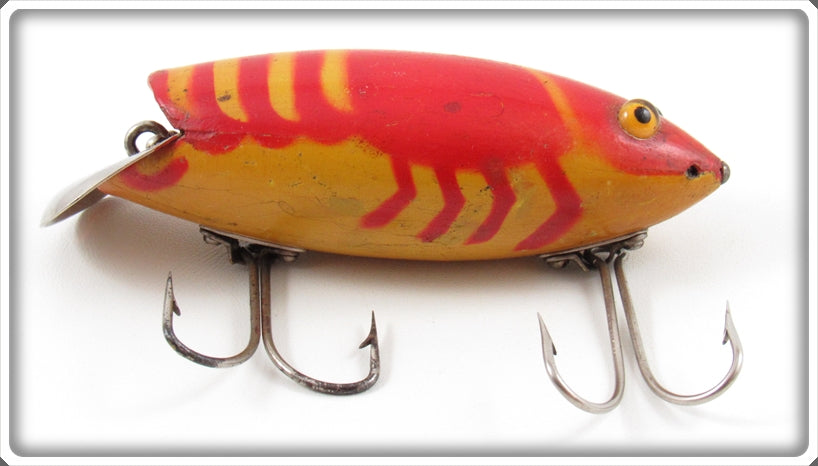 Vintage Medley's Red & Yellow Wiggly Crawfish Lure