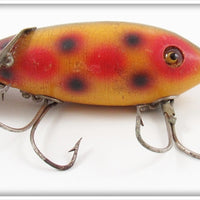 Vintage Heddon Yellow With Red & Black Spots Baby Crab Wiggler Lure