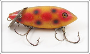 Vintage Heddon Yellow With Red & Black Spots Baby Crab Wiggler Lure