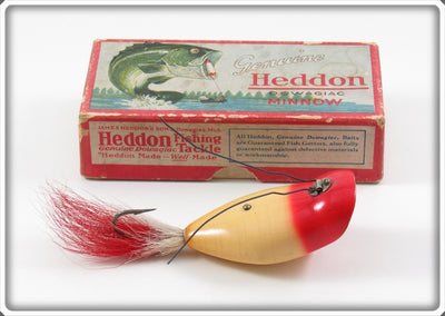 Vintage Heddon Red Head White Weedless Widow Lure In Box 222