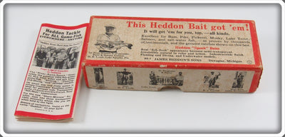 Vintage Heddon White & Black Shore Minnow Torpedo Empty Box 130XWB