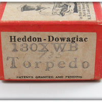 Heddon White & Black Shore Minnow Torpedo Empty Box 130XWB
