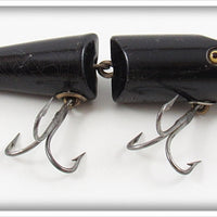 Vintage Creek Chub Solid Black Jointed Pikie Lure 2613