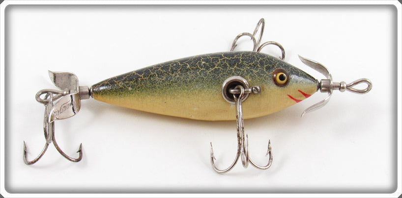 Vintage Heddon Green Crackleback Dowagiac Minnow Lure 100