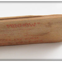 Heddon Green Fancy Back High Forehead 100 Minnow In Wood Box