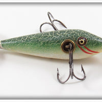 Heddon Green Fancy Back High Forehead 100 Minnow In Wood Box