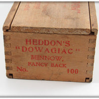 Heddon Green Fancy Back High Forehead 100 Minnow In Wood Box