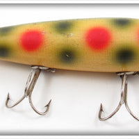 Vintage Heddon Strawberry Spot Near Surface Wiggler Lure 