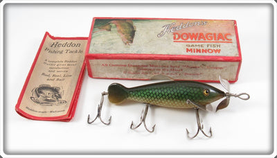 Vintage Heddon Green Scale Spin Diver Lure In Box 3009D