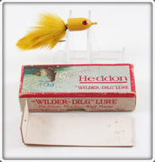 Vintage Heddon Yellow Bob Davis Wilder Dilg Lure In Box