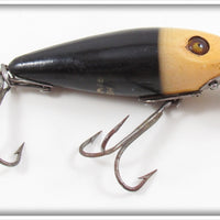 Vintage Heddon Black White Head 110 River Runt Lure 119GWH