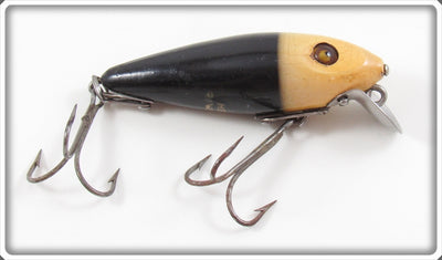 Vintage Heddon Black White Head 110 River Runt Lure 119GWH