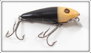 Vintage Heddon Black White Head 110 River Runt Lure 119GWH
