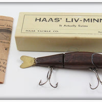 Vintage Haas Tackle Co Haas Liv Minno Lure In Box With Paper Insert