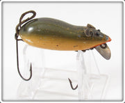 Vintage Heddon Grey Mouse Wood Meadow Mouse Lure