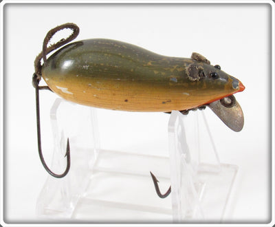 Vintage Heddon Grey Mouse Wood Meadow Mouse Lure