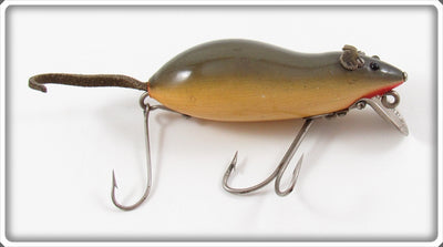 Vintage Heddon Grey Mouse Wood Meadow Mouse Lure 