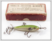 Vintage H. J. Frost & Company Silver & Green Senate Minnow Lure In Box