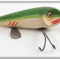 Vintage Donaly Green & White Redfin Minnow Lure 