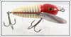 Vintage Heddon Red & White Shore Musky Crazy Crawler 2150 XRW