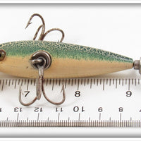 Pflueger Green Crackleback Three Hook Neverfail Minnow ~