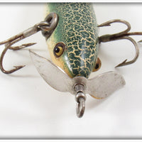 Pflueger Green Crackleback Three Hook Neverfail Minnow ~