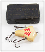 Vintage Howe's Red & White Vacuum Bass Bait Lure In Tin