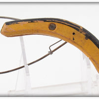 Vintage Ideel Fish Lures Yellow & Black Wood Weeder Lure