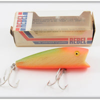 Vintage Rebel Green Back Orange Bone P42 Popper Minnow Lure In Box