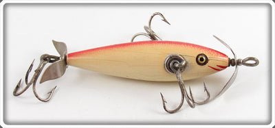 Pflueger White Blended Red Back Three Hook Neverfail Minnow Lure