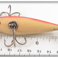 Pflueger White Blended Red Back Three Hook Neverfail Minnow