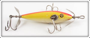 Pflueger White Blended Yellow & Red Back Three Hook Neverfail Minnow