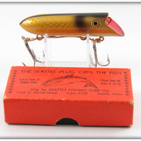 Vintage Seattle Fishing Lure Co Yellow Scale Seattle Plug Lure In Box