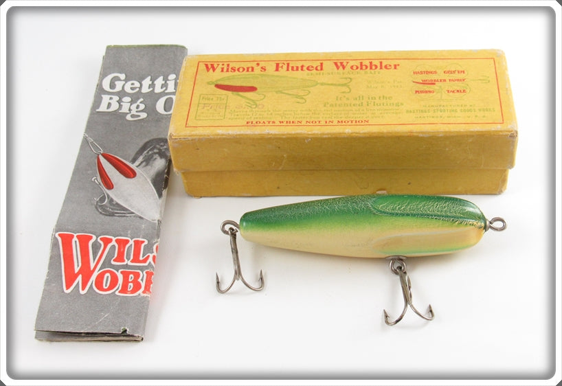 Wilson Green Crackleback Fluted Wobbler In Box With Paper