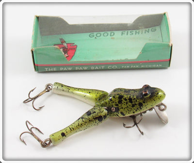 Vintage Paw Paw Green Junior Wotta Frog Lure In Box 72