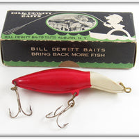 Vintage Bill Dewitt Red & White Bait In Box 