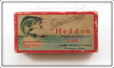 Vintage Heddon Red & White Bubbling Bug Empty Lure Box 90 RW