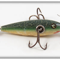 Heddon Green Crackleback Early Two Belly Weight 100 Dowagiac Minnow