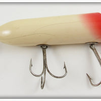 Vintage Moonlight White Body Red Tail Wobbler Lure