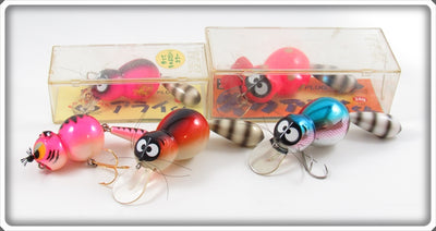 Zeal Raccoon & Cat Lure Lot In Two Boxes