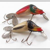 Vintage Jamison Rainbow And Black & White Wig L Twin Lure Pair