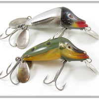 Vintage Jamison Dace Scale & Frog Wig L Twin Lure Pair