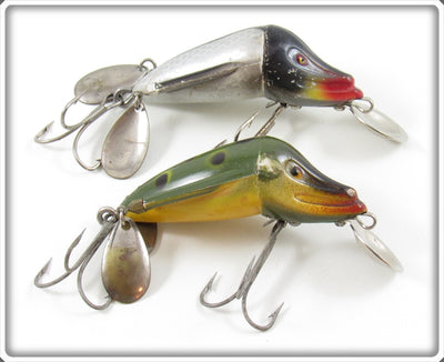 Vintage Jamison Dace Scale & Frog Wig L Twin Lure Pair