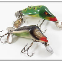Vintage Jamison Frog & Natural Chub Wig L Twin Lure Pair