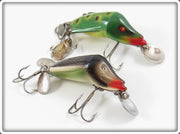 Vintage Jamison Frog & Natural Chub Wig L Twin Lure Pair