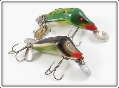 Vintage Jamison Frog & Natural Chub Wig L Twin Lure Pair