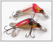 Vintage Jamison Red & White And Rainbow Wig L Twin Lure Pair